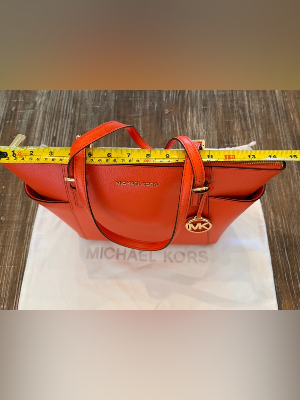 MICHAEL KORS Clementine Orange Saffiano Leather Tote - Picture 14 of 16